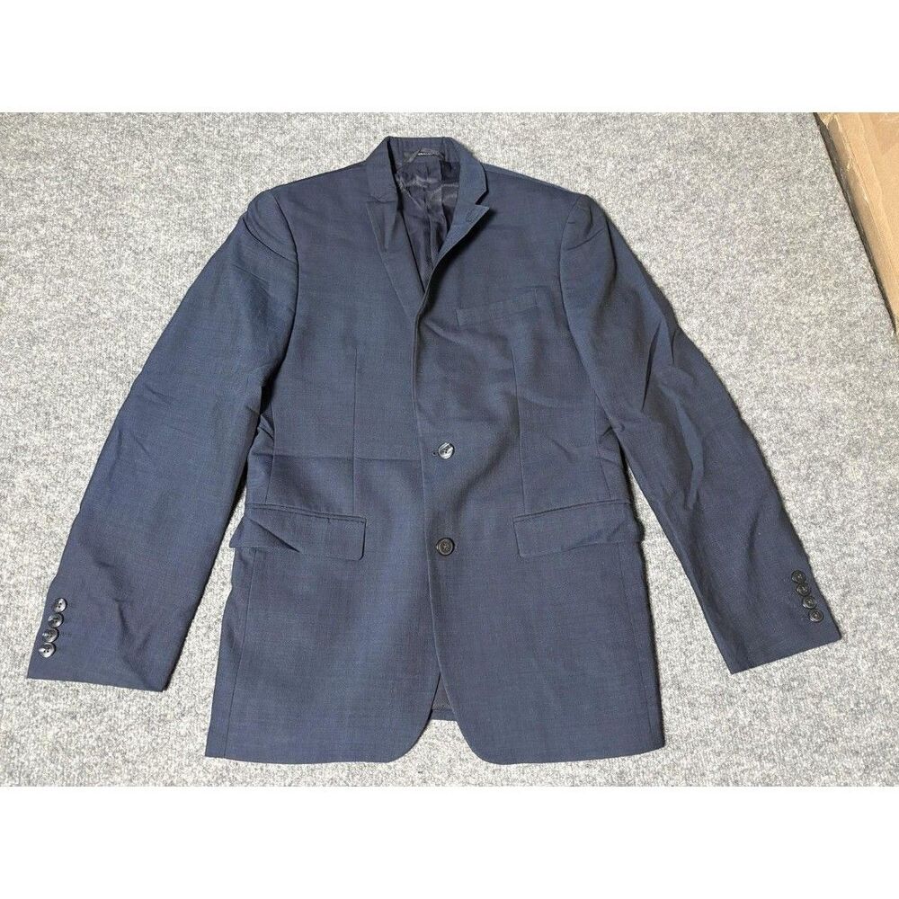 Bar III Suit Jacket Mens 38R Blue Slim Fit Wool 2 Btn Notch Lined Business